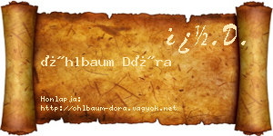 Öhlbaum Dóra névjegykártya